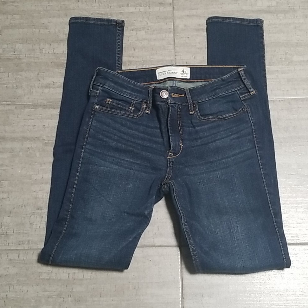 Medium blue ABERCROMBIE & FITCH SUPER SKINNY JEANS